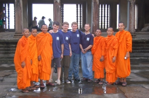 Wright, Peterson, Smith and Augustine with Monks