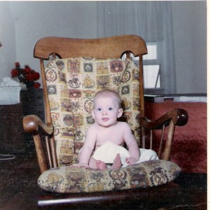 Baby MoSop in her Mama's rocking chair