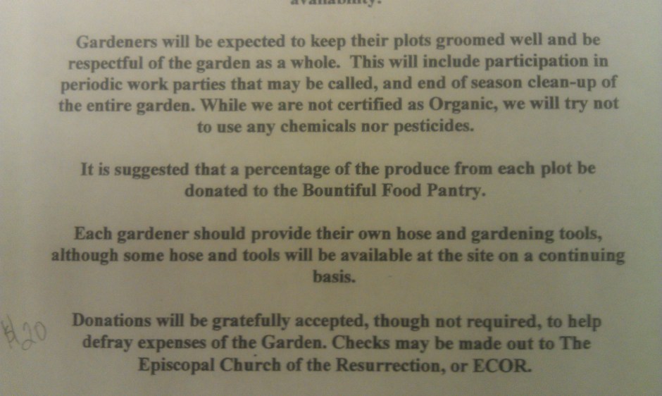 2012 Community Garden Notice