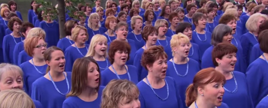 Singing "AMAZING GRACE" on the banks of the Missouri River