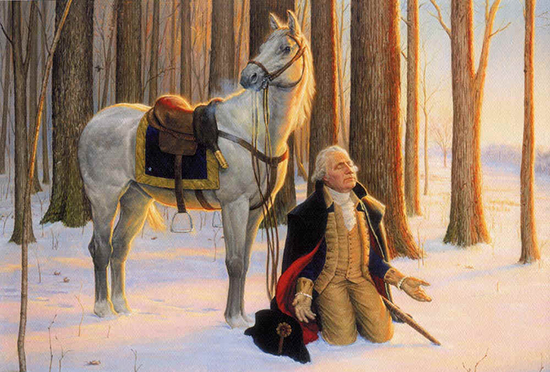 The Prayer at Valley Forge, painting by Ken Corbett