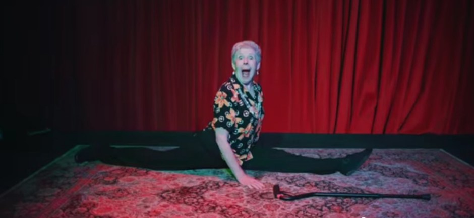 Grandma does the splits!