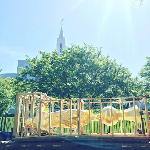 Photo by Brad, June 2, 2016 Bountiful Temple Moroni old and new