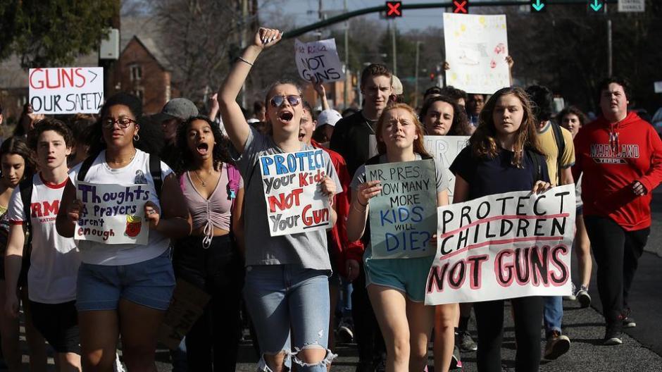 Students From A Maryland High School Organize Walkout And March On Capitol Demanding Gun Control Action From Congress