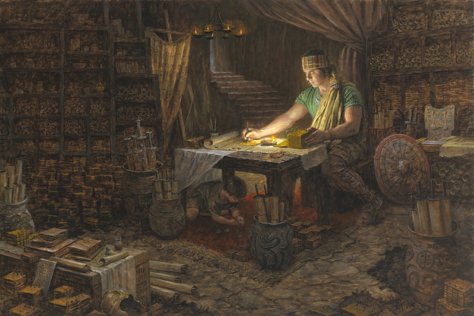 Mormon Abridging the Plates by Jon McNaughton