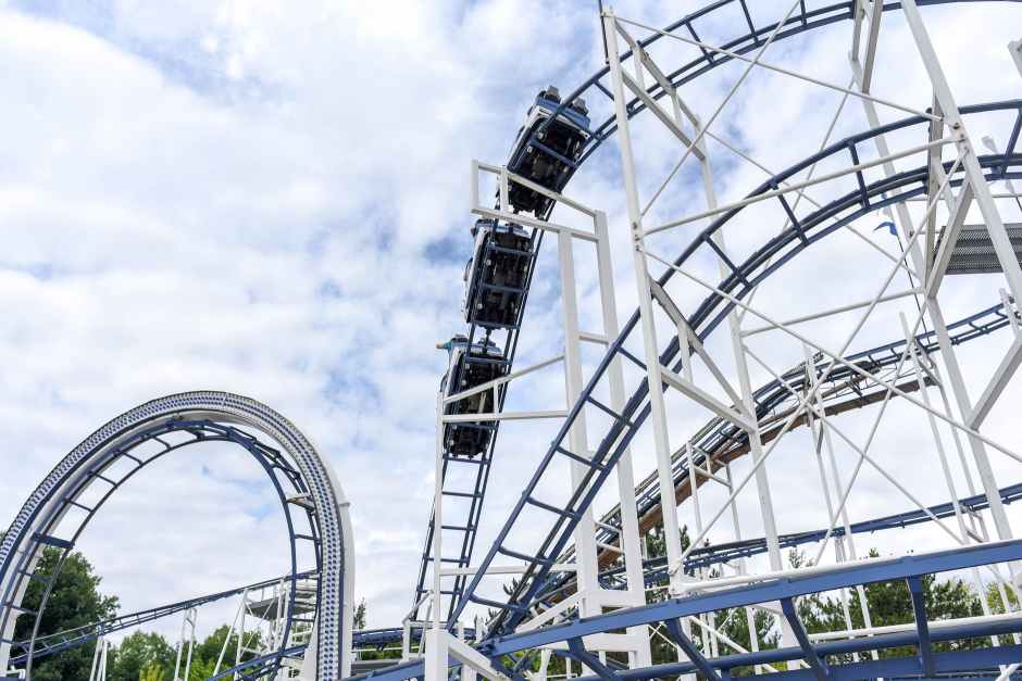 photo of white roller coaster
